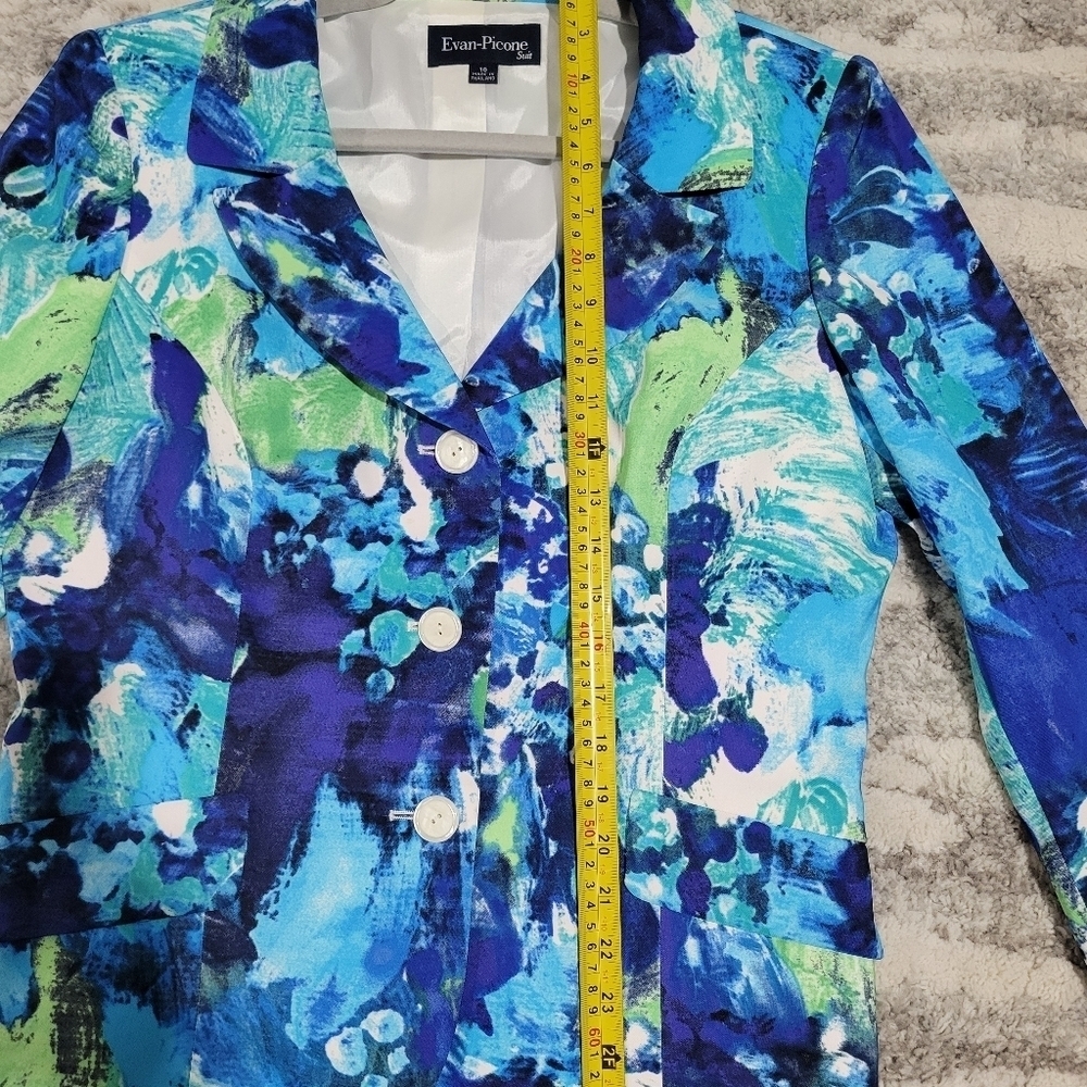 Evan-Picone Vibrant Abstract Blazer - Picture 7 of 12